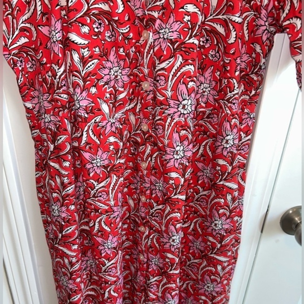 NWT LOFT button down, floral dress - sz SMALL Petite - Picture 6 of 7